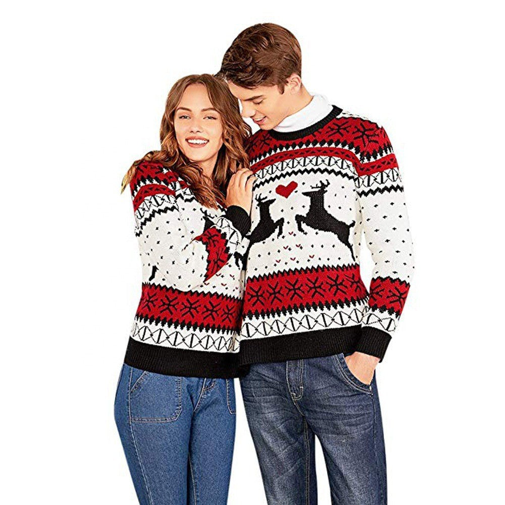 Damen Weihnachtspullover mit festlichem Rentiermotiv und herzlichem Design R&B