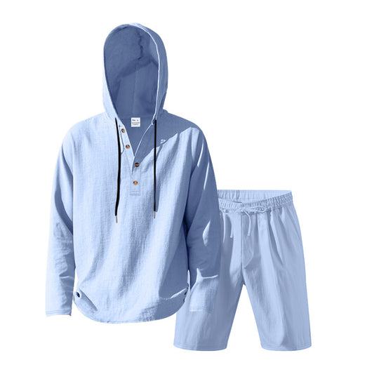 Herren lässiges Freizeit-Set mit Hoodie und Shorts R&B