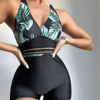 Damen Eleganter Badeanzug mit floralem Design und sportlichem Schnitt R&B