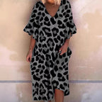 Damen Ärmelloses Kaftan Kleid im Leopardenmuster R&B
