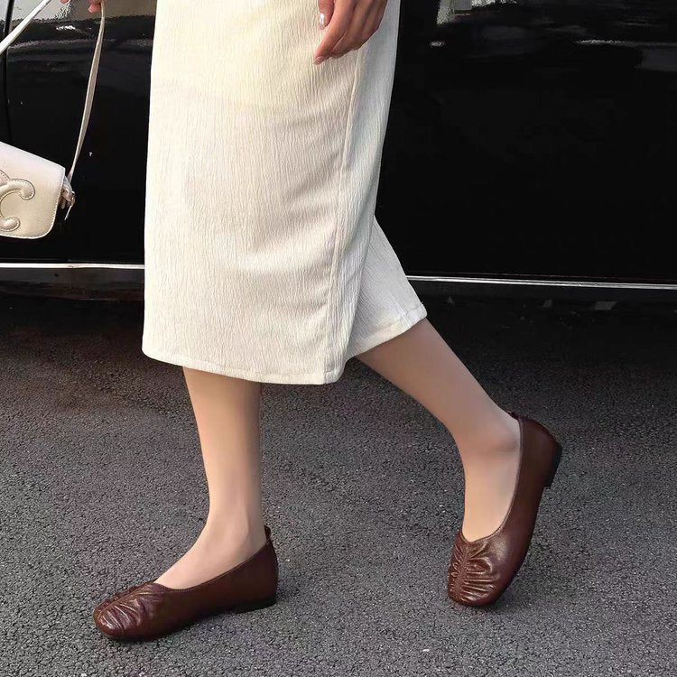 Damen elegante Ballerina-Schuhe mit modischem Rüschendesign und bequemer Innensohle R&B