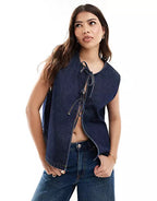 Damen Denim-Weste mit innovativem Schnürverschluss R&B