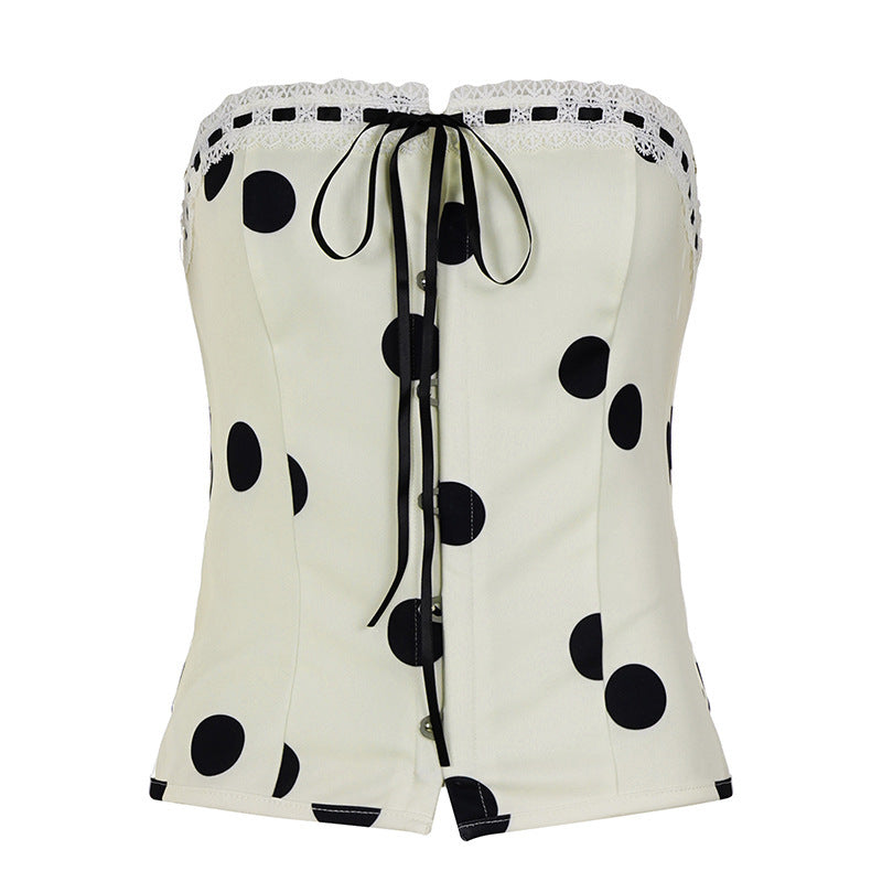 Damen Bandeau-Blusenshirt mit Rüschendetails und Knopfleiste R&B