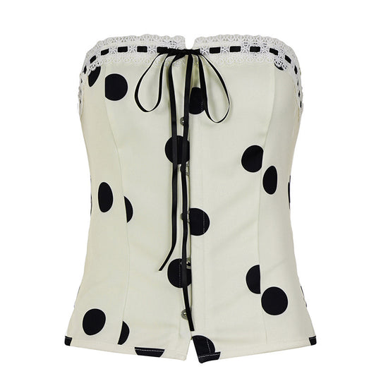 Damen Bandeau-Blusenshirt mit Rüschendetails und Knopfleiste R&B