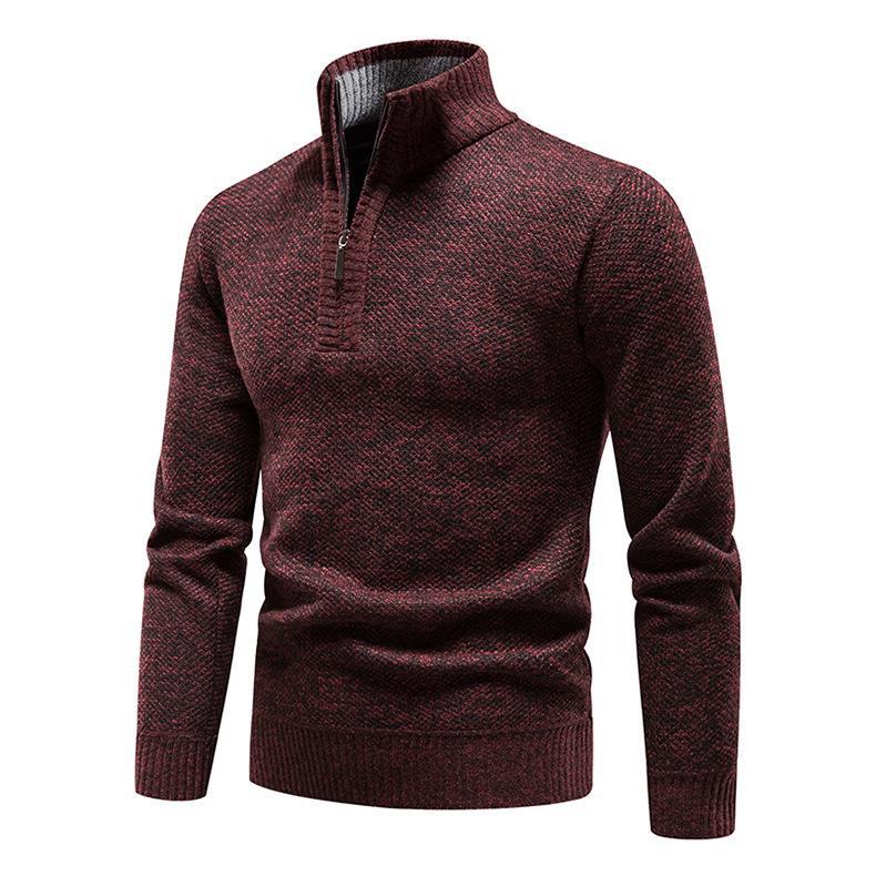 Herren Pullover mit halbem Reißverschluss und strukturiertem Design R&B