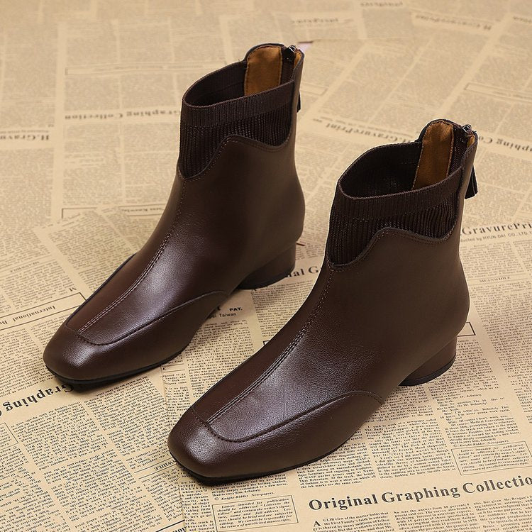 Damen elegante Chelsea-Stiefeletten mit flexiblem Stretch-Einsatz R&B
