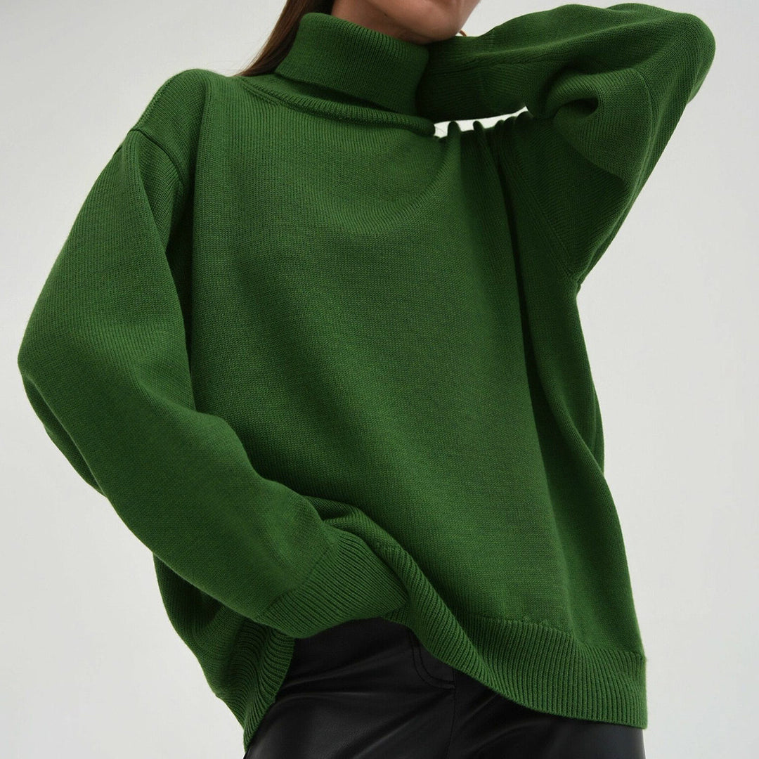 Damen Oversized Rollkragenpullover mit Rippstruktur R&B