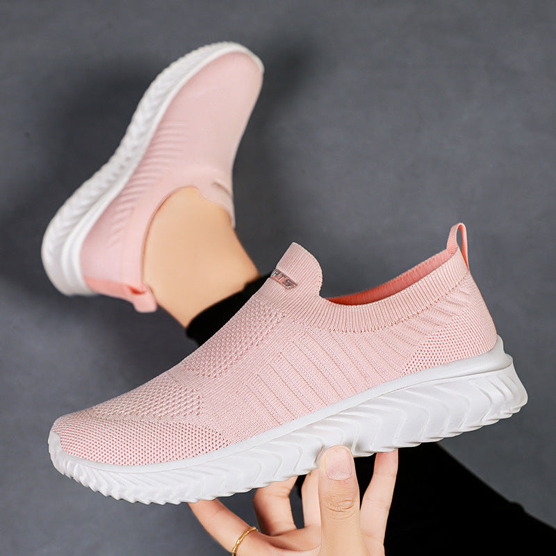 Damen Leichte Slip-On Freizeitschuhe mit atmungsaktivem Strickdesign R&B