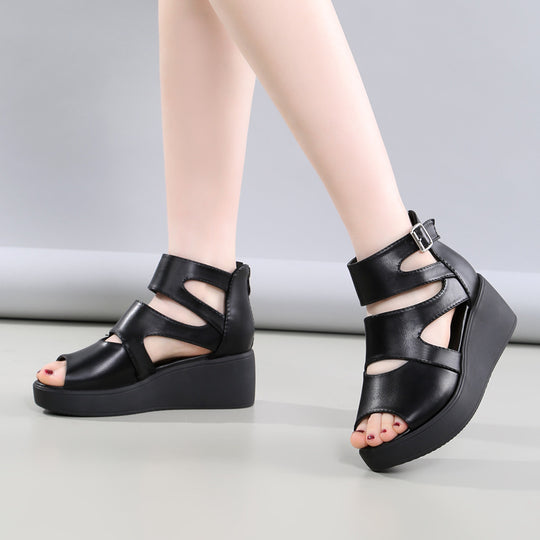 Damen Wedge-Sandalen mit modischen Cut-Outs und verstellbarem Riemen R&B