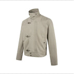 Herren modische Kurzjacke mit innovativen Schnallen und praktischem hochgeschlossenem Kragen R&B