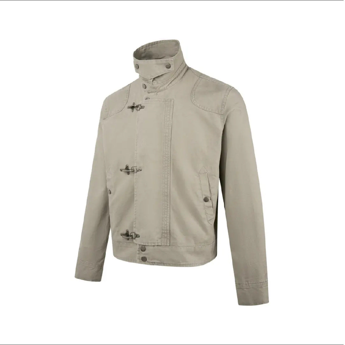 Herren modische Kurzjacke mit innovativen Schnallen und praktischem hochgeschlossenem Kragen R&B