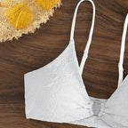 Damen Hochgeschnittener Triangel-Bikini mit dekorativem Ring