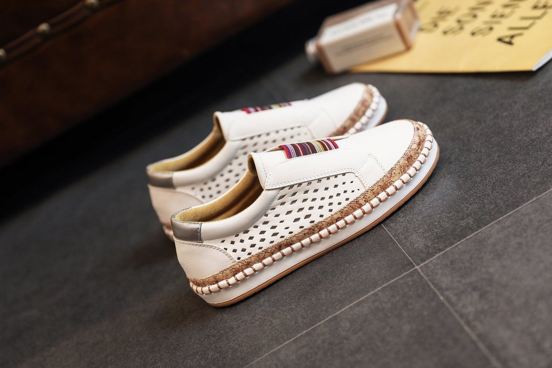 Damen Slip-On Sneakers mit atmungsaktivem Obermaterial und Jute-Detail R&B