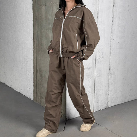 Damen sportliches Freizeit-Set mit atmungsaktiven Stoffen und elastischem Bund R&B