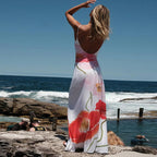 Damen Maxi Kleid mit floralem Print und spaghetti-Trägern R&B