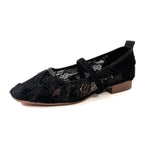 Damen eleganter Ballerina mit floralem Spitzenoberteil R&B