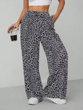 Damen Relaxed Fit Leopardenmuster Palazzo-Hose R&B