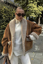 R&B | Weiche Teddyjacke Lammfell-elemente Modern und Bequem