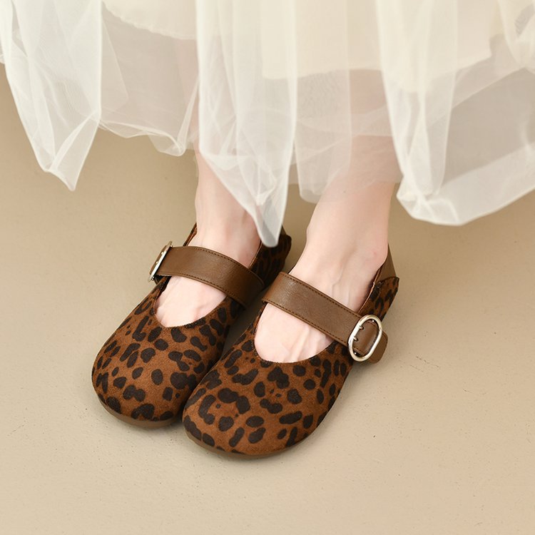 Damen bequeme Mary Jane Ballerinas mit dekorativem Riemen R&B