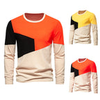 Herren Langarmshirt mit modischem Farbblockdesign und hochwertiger Baumwolle
