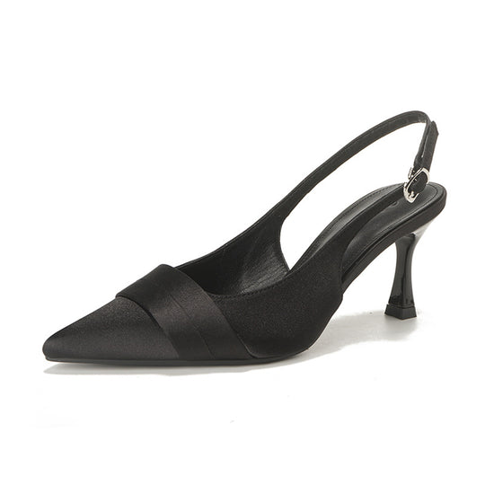 Damen Sling-Pumps mit eleganter Satin-Oberfläche und raffinierter Absatzhöhe R&B