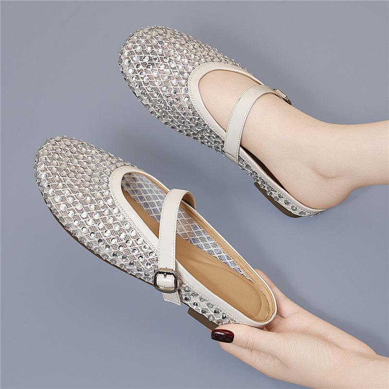 Damen Elegante Mokkassins mit funkelndem Schmuckdetail R&B