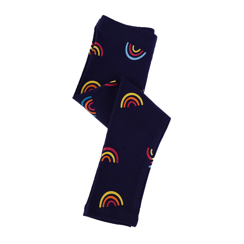 Mädchen Leggings mit buntem Regenbogenmotiv R&B