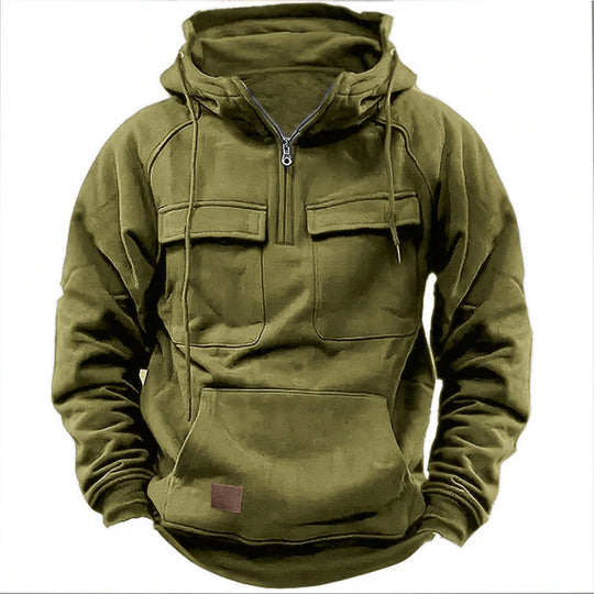 Herren Fleece Hoodie mit praktischem Reißverschluss und großen Taschen R&B