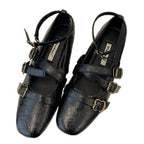Damen elegante Ballerinas mit modischen Riemchen und verstellbaren Schnallen R&B