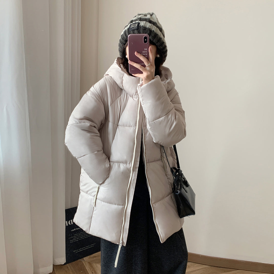 Damen Übergroße Pufferjacke mit Kapuze und praktischen Eingrifftaschen R&B