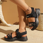 Damen Komfortable Sandalen mit verstellbarem Riemendesign und stylischem Dekor R&B