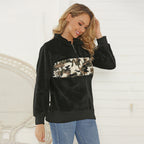 Damen kuschelweiche Fleecejacke mit auffälligem Camouflage-Detail R&B