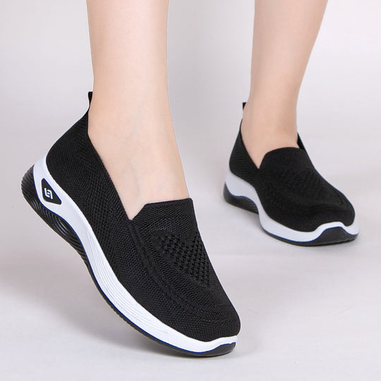 Damen Hochwertige Slip-On Freizeitschuhe mit atmungsaktiver Strickoberfläche R&B