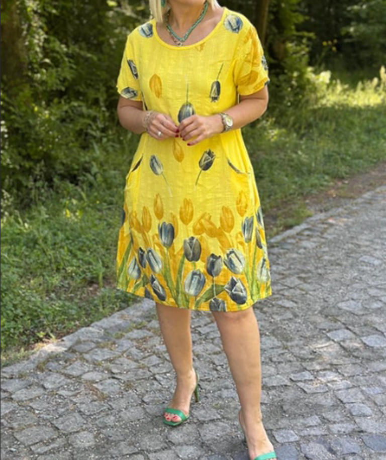 Damen Sommerkleid mit floralen Motiven R&B