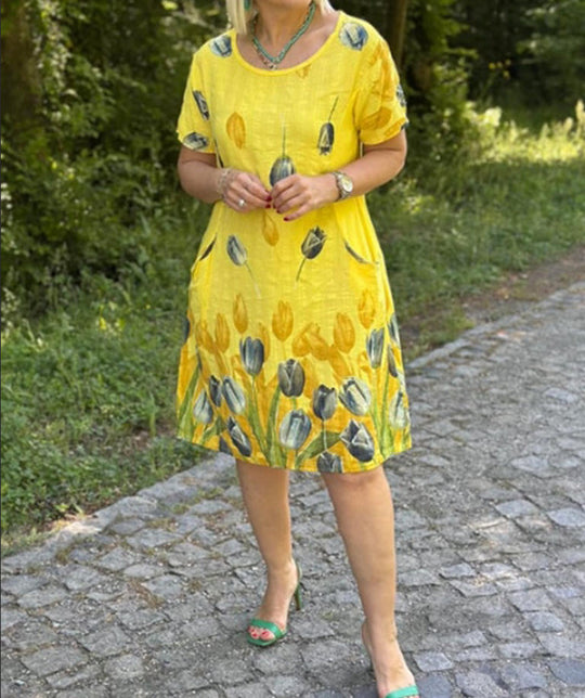 Damen Sommerkleid mit floralen Motiven R&B