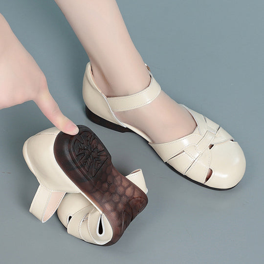 Damen Ballerinas mit offenem Zeh und verstellbarem Riemen R&B