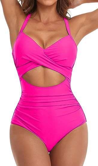 Damen Einteiliger Badeanzug mit elegantem Wickelschnitt R&B