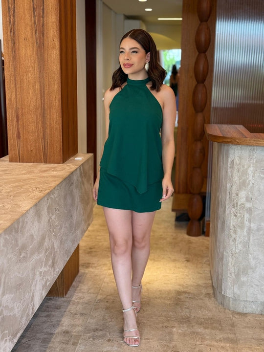 Damen elegantes Sommerkleid mit asymmetrischem Schnitt R&B