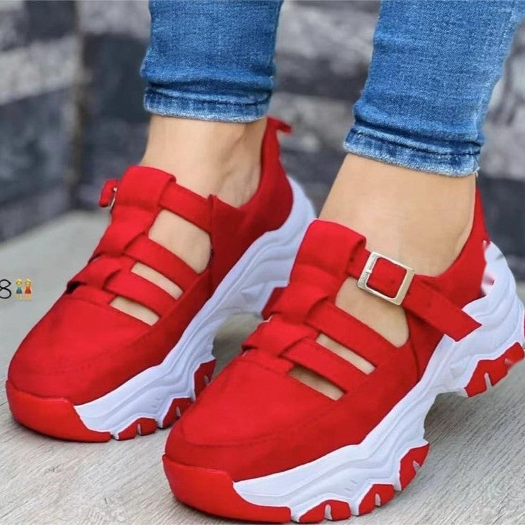 Damen Freizeit-Schuhe mit modischem Riemendesign und dämpfender Sohle R&B