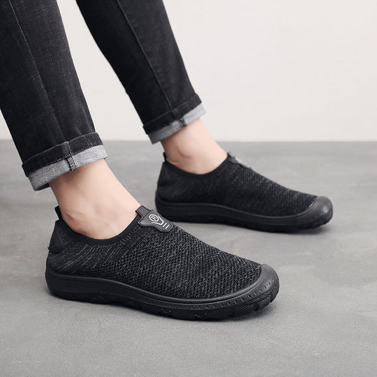 Damen atmungsaktive Slip-On Sneakers mit elastischem Einsatz R&B