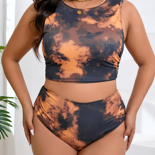 Damen Sportliches Crop-Top und Rock-Set R&B
