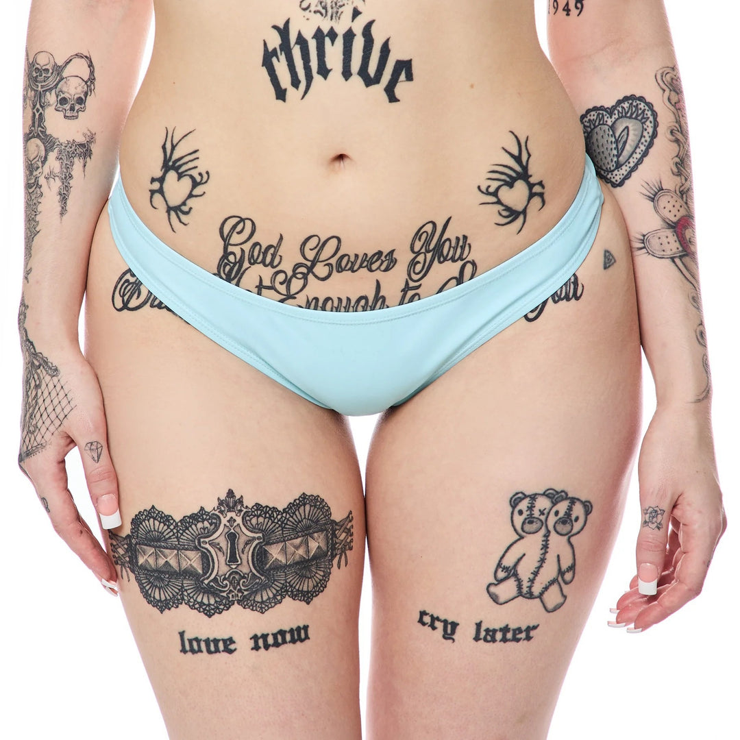 Damen Bandeau-Bikini-Set mit auffälligem Schriftzug R&B