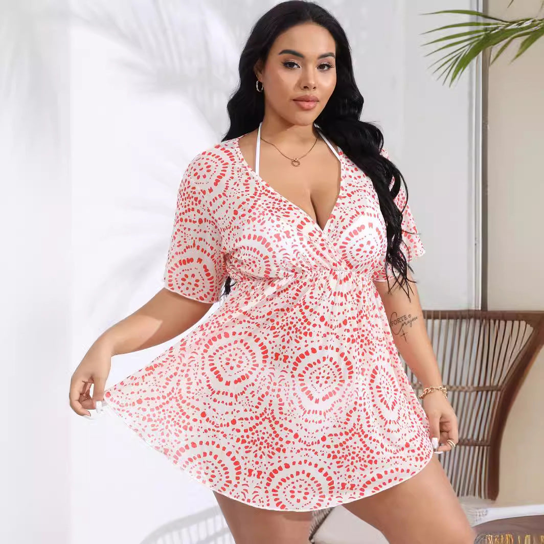 Damen Strandkleid mit stilvollem Wickeldesign R&B