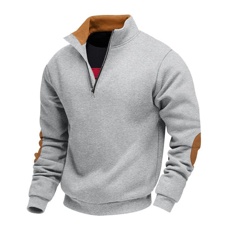 Herren Sweatshirt mit hochwertigem Stehkragen und eleganten akzenten R&B