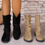 Damen Stiefeletten mit modischem Schnallenakzent und komfortablem Schaft