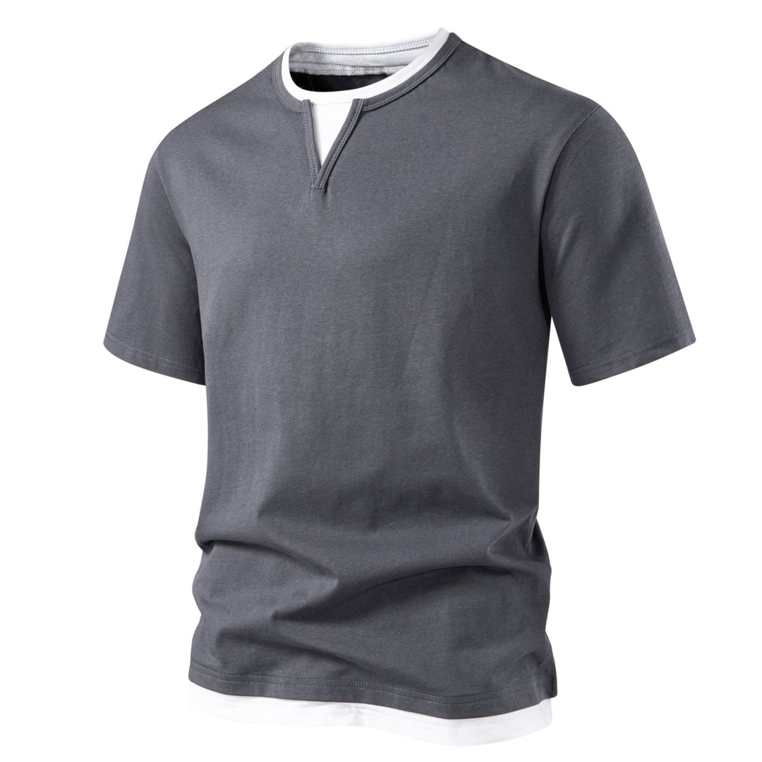 Herren Kurzarmshirt mit modernem Stehkragen R&B