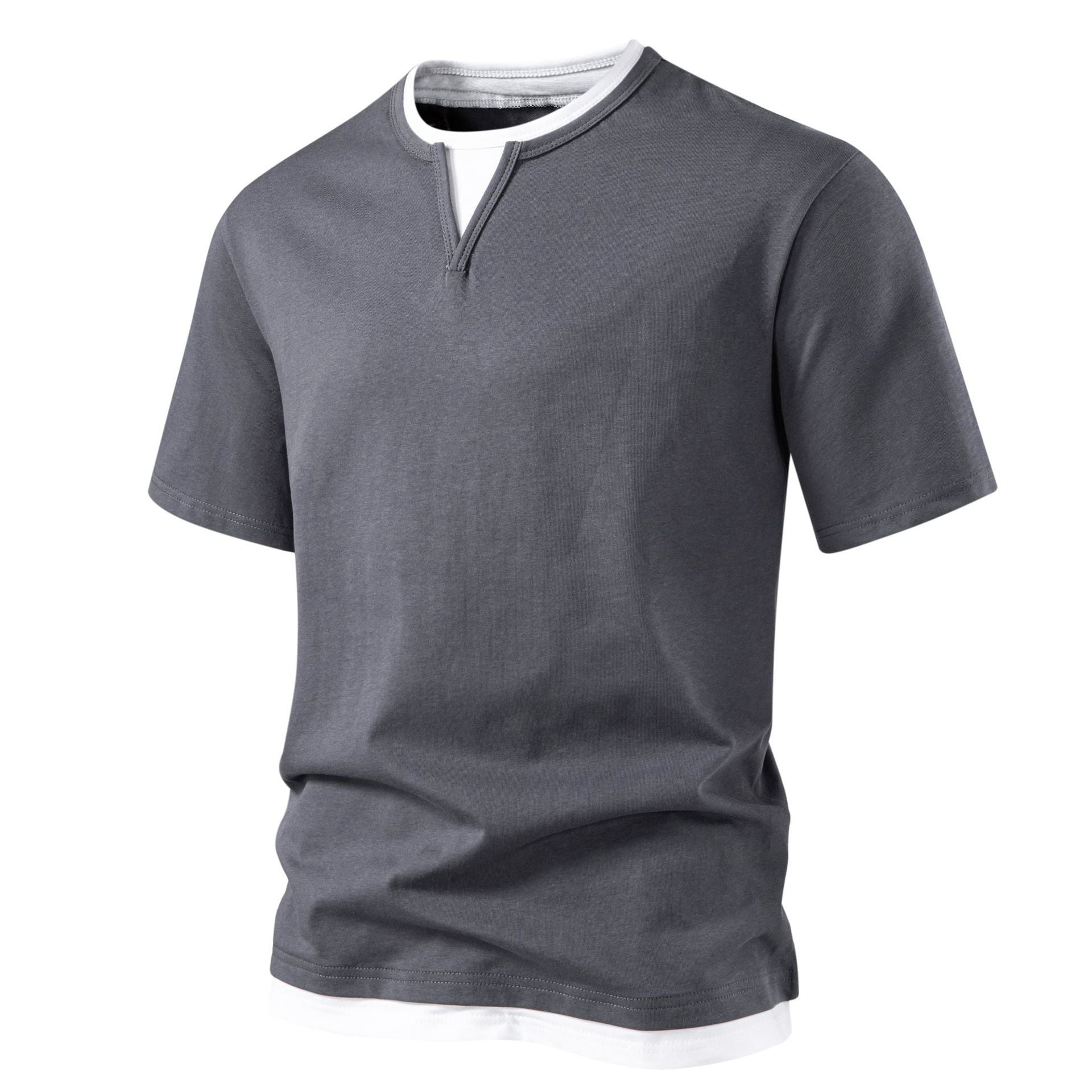 Herren Kurzarmshirt mit modernem Stehkragen R&B