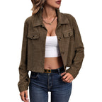Damen Kurzjacke mit strukturiertem Korddesign R&B