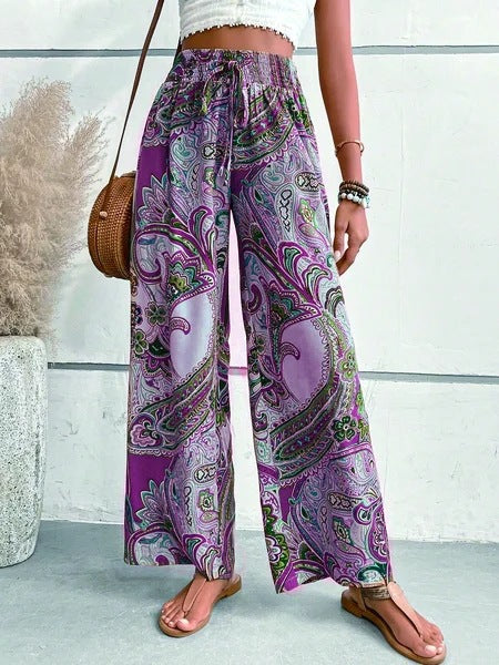 Damen Weite Hosen mit Paisleydruck R&B