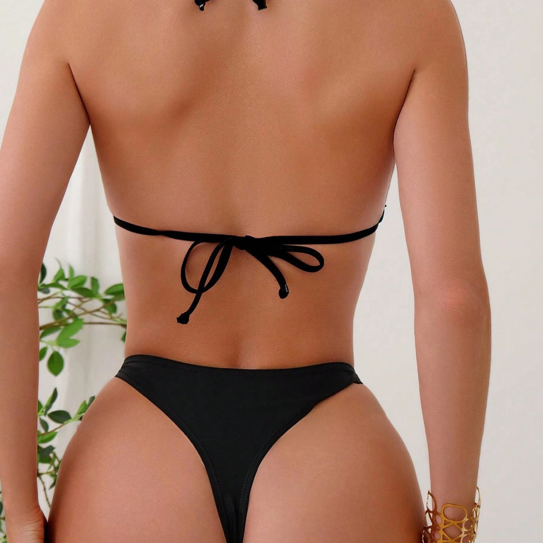 Damen Bikini-Set mit verstellbaren Trägern und modischen Ringdetails R&B
